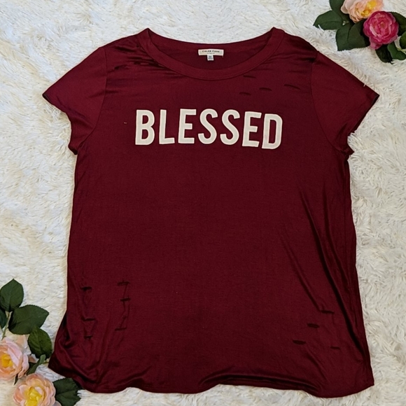 Color Code Tops - 🎉2 for $15🎉🆕 Color Code Destroyed Blessed Tee